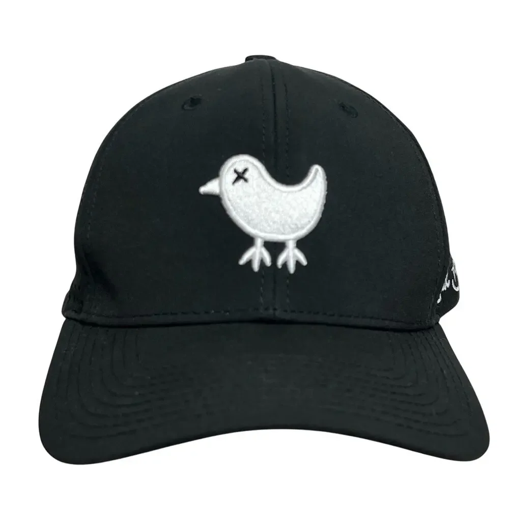 Bad Birdie Golf Hat, Black Cap & White Logo, Vented Mesh, Snapback ⛳